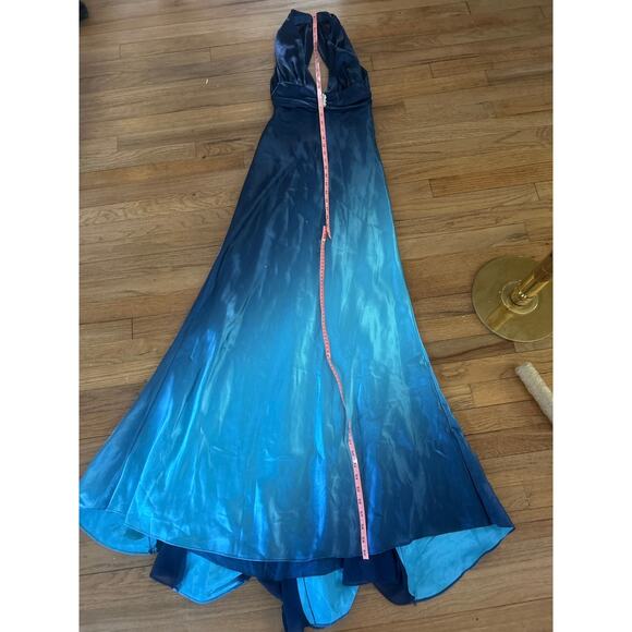 Cache Blue Ombre Satin Gown Y2K Vintage sz 4 - Picture 7 of 10